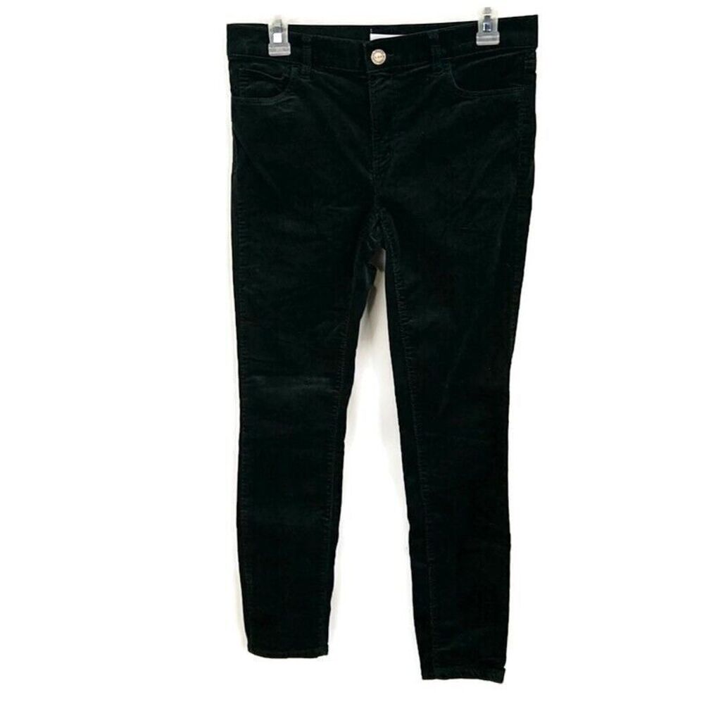 Loft Womens sz 27 4 Pants Green Velour Modern Skinny Casual Career